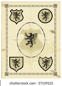 The ancient monogram heraldic griffin.
