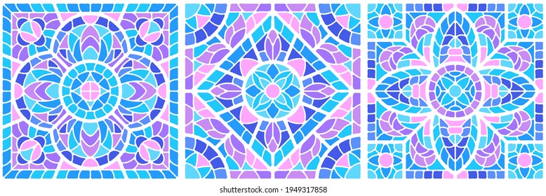 Antiguo mosaico de cerámica. Decorativo adorno de vidrio.