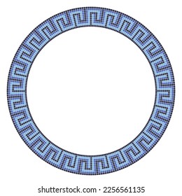 Ancient mosaic frame. Decorative antique stone ornament.