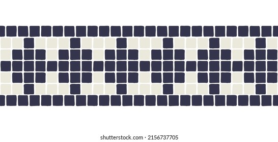 Ancient mosaic seamless pattern. Decorative antique stone ornament.
