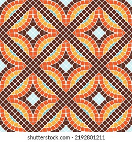 Ancient mosaic seamless pattern. Decorative antique stone ornament.