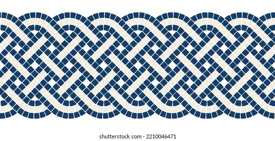 Ancient mosaic seamless pattern. Decorative antique stone ornament.