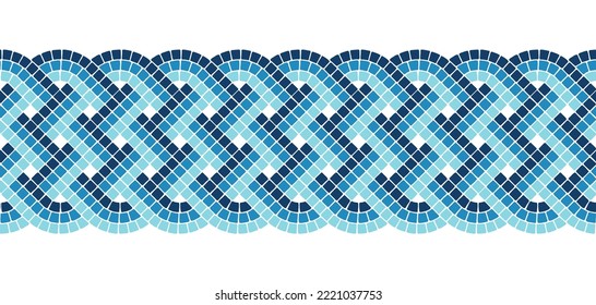 Ancient mosaic seamless pattern. Decorative antique stone ornament.