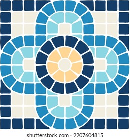 Ancient mosaic tile pattern. Decorative antique stone ornament.