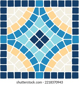 Ancient mosaic tile pattern. Decorative antique stone ornament.