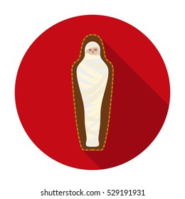 Ancient mummy icon in flat style isolated on white background. Ancient Egypt symbol stock vector illustration.