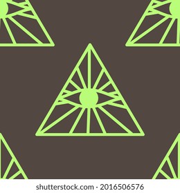 Ancient mystic Egyptian symbol. Isolated editable icon. Conspiracy theory. Egyptian paganism. Hieroglyph. Magic amulets. Masons. Freemasony. Seamless repeatable pattern. High resolution. Vector EPS10.