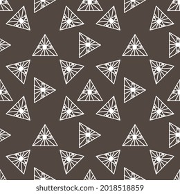 Ancient mystic Egyptian symbol. Isolated editable icon. Conspiracy theory. Egyptian paganism. Hieroglyph. Magic amulets. Masons. Freemasony. Seamless repeatable pattern. High resolution. Vector EPS10.