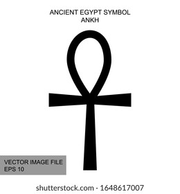 Ancient mystic egyptian symbol. Vector isolated editable black icon on white background.  Egyptian paganism. Ancient egyptian religion. Hieroglyph. Magic amulets. Mystic Talisman.