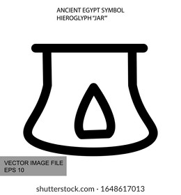 Ancient mystic egyptian symbol. Vector isolated editable black icon on white background Egyptian paganism. Ancient egyptian religion. Hieroglyph. Magic amulets. Mystic Talisman.