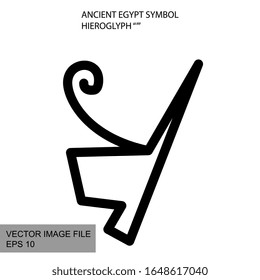 Ancient mystic egyptian symbol. Vector isolated editable black icon on white background.   Egyptian paganism. Ancient egyptian religion. Hieroglyph. Magic amulets. Mystic Talisman.