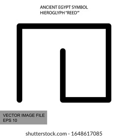 Ancient mystic egyptian symbol. Vector isolated editable black icon on white background. Egyptian paganism. Ancient egyptian religion. Hieroglyph. Magic amulets. Mystic Talisman.