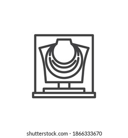 Icono de la antigua línea de collar. signo de estilo lineal para concepto móvil y diseño web. Icono vectorial de contorno de collar antiguo. Símbolo, ilustración del logotipo. Gráficos vectoriales