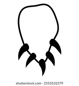 Ancient Necklace Prehistoric Silhouette Icon for History Themes