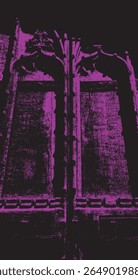 Porta abstrata da igreja de madeira do carvalho antigo