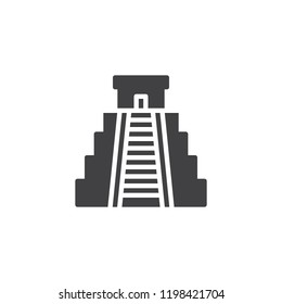Ancient observatory vector icon. filled flat sign for mobile concept and web design. Pyramid simple solid icon. Symbol, logo illustration. Pixel perfect vector graphics
