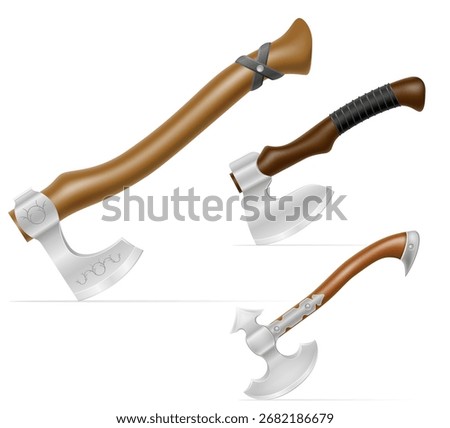 ancient obsolete warrior battle ax cartoon stock vector illustration isolated on white background