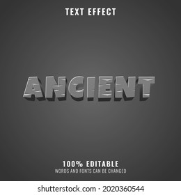 Ancient Old Broken Stone Rock Text Effect