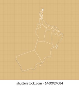 Ancient Oman map old paper background with space for text. Vector illustration EPS10.