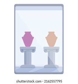 Ancient online gallery icon cartoon vector. Video tour. Real walk