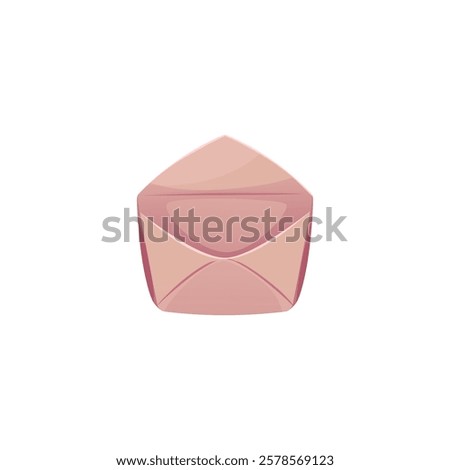 Ancient open parchment envelope vector flat illustration. Cartoon empty letter icon. Old paper mail envelope isolated. Post message symbol, game correspondence or postal package