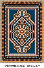 Das antike orientalische Design mit Teppichrahmen