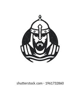 Ancient Ottoman warrior head logo template.