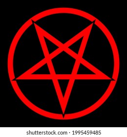 Ancient pagan symbol of the pentagram. Vector illustration