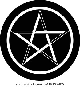 Ancient pagan symbol of the pentagram. Vector illustration