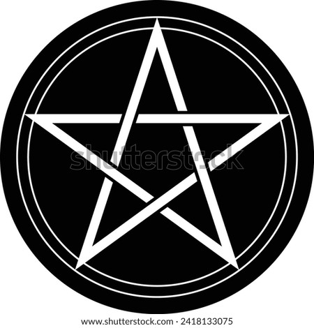 Ancient pagan symbol of the pentagram. Vector illustration