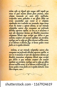 Ancient page from old manuscript on latin with no sense