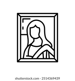 Ancient Painting Outline Icon, Vector illustration