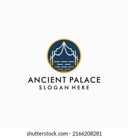 ancient palace logo icon design vector 