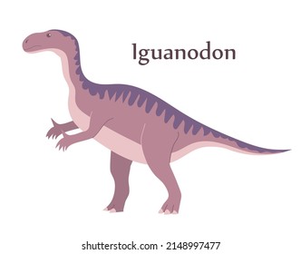 Ancient pangolin iguanodon. Herbivorous dinosaur of the Jurassic period. Vector cartoon illustration isolated on a white background