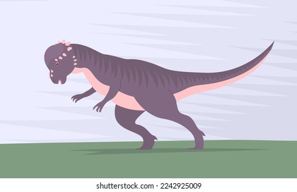 Ancient pangolin pachycephalosaurus. Attacks with a headbutt. Herbivorous dinosaur of the Jurassic period. Vector cartoon illustration