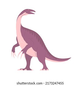 Ancient pangolin therizinosaurus. Herbivorous dinosaur of the Jurassic period. Paws with long claws. Prehistoric animal and paleontology. Vector cartoon illustration isolated on a white background