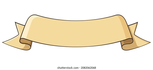 Ancient paper label drawing style isolated vector. Drawn blank object for texts or titles as you want.