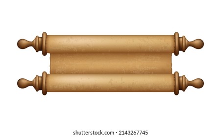 Ancient Paper, Parchment Scroll, realistic vector illustration