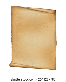 Ancient Paper, Parchment Scroll, Realistic Vector Illustration