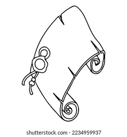 Papel antiguo, pergaminos, manuscritos antiguos. Un documento antiguo compuesto, carta, mensaje, página, pergamino o oración religiosa. Ilustración histórica del vector de papel roto