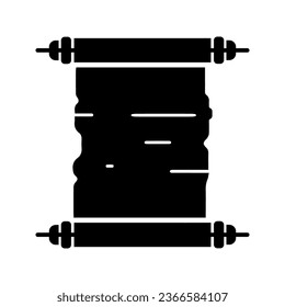 Ancient paper scroll icon, old letter style