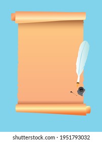 ancient paper and stationery, vector illustration
