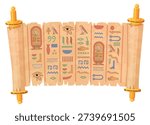 Ancient papyrus with egyptian hieroglyphs. Old scroll