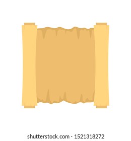 Ancient papyrus icon. Flat illustration of ancient papyrus vector icon for web design