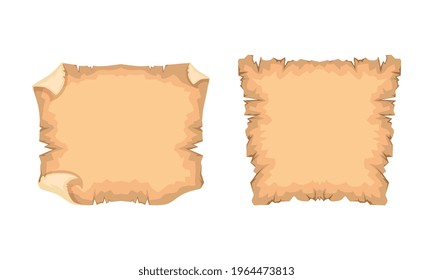 Antiguo juego de papiros, viejo papel de textura con espacio para la ilustración de vectores de texto