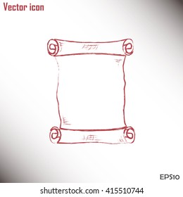 ancient parchment sheet of paper  Line icon