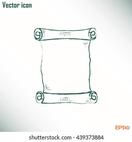 ancient parchment sheet of paper  Line icon