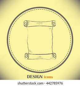 ancient parchment sheet of paper  Line icon