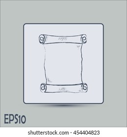 ancient parchment sheet of paper  Line icon