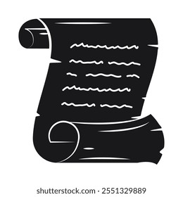 ancient parchment silhouette icon isolated